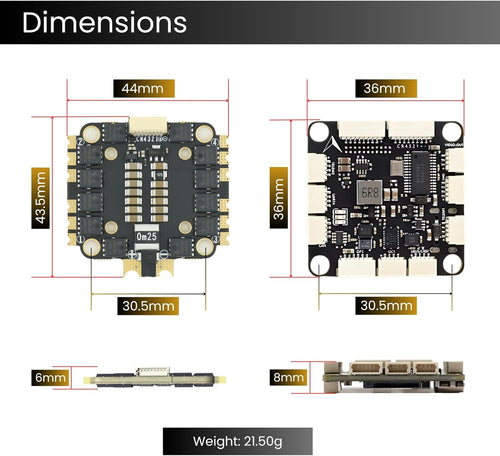 CORVON H743 Flight Controller with 50A 8 bit ESC 30x30 Stack: Supports 2-6S LiPo, Dual IMU, Compass, Barometer, Compatible with Betaflight, INAV, PX4, Ardupilot for FPV & Racing Drones