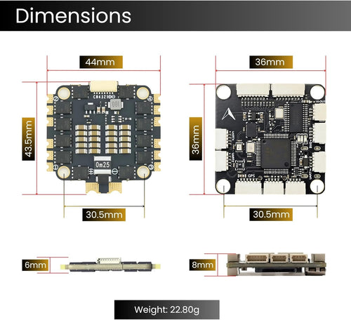 CORVON F405 Flight Controller with 60A 32 bit ESC 30x30 Stack: Supports 2-6S LiPo, O3,O4 Dual BEC, Compatible with Betaflight for FPV & Racing Drones